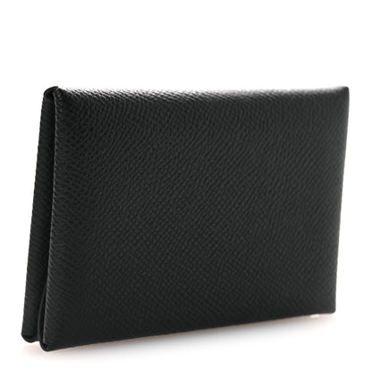 Hermes Epsom Calvi Duo Card Case Black 3 of 8