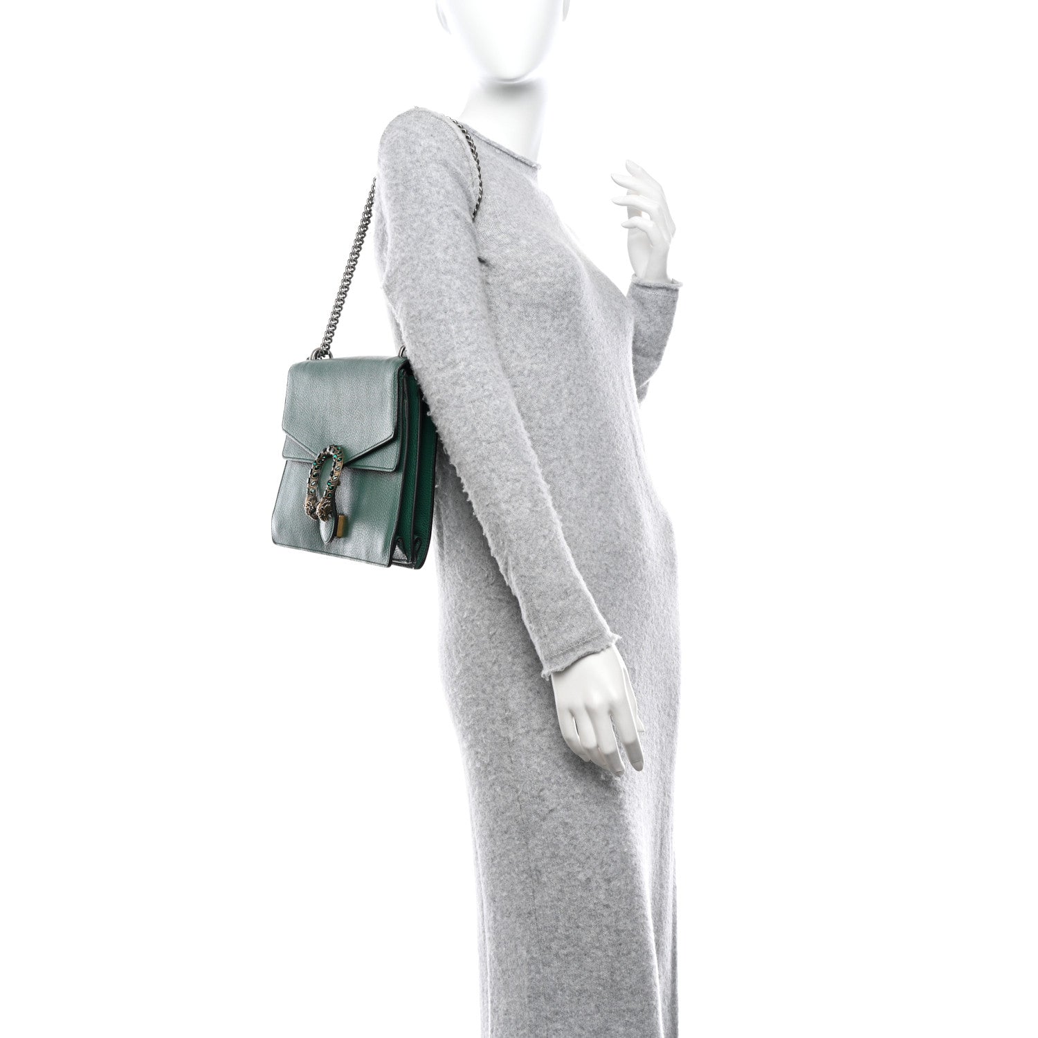 Gucci Dollar Calfskin Crystal Medium Dionysus Shoulder Bag Emerald 2 of 11