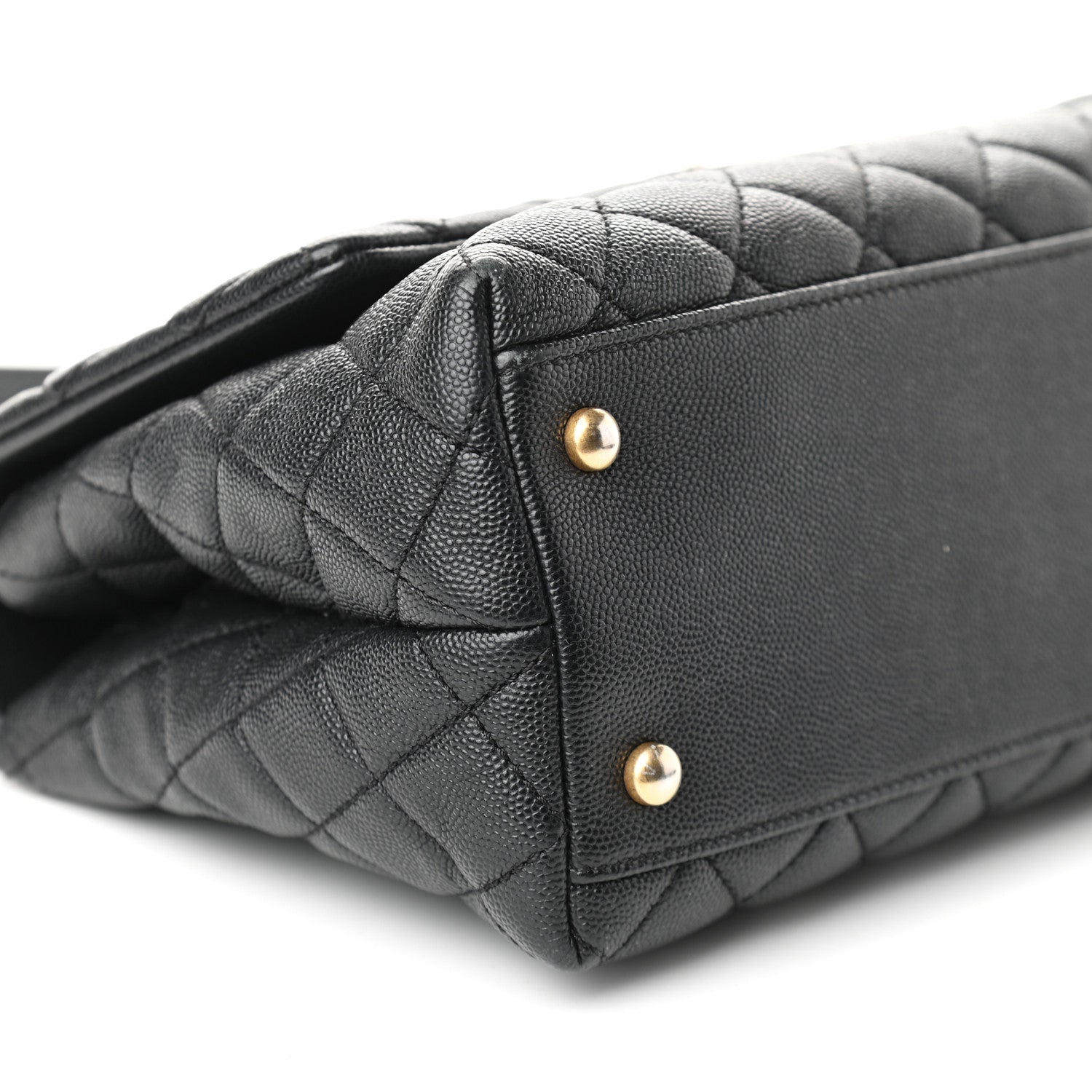 Chanel Caviar Elaphe Quilted Small Coco Handle Flap Black 7 of 9