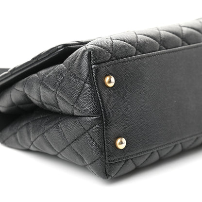Chanel Caviar Elaphe Quilted Small Coco Handle Flap Black 7 of 9
