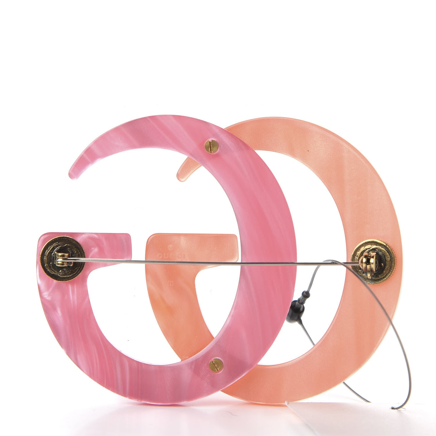 Gucci Resin Double G Brooch Rose Salmon 3 of 5