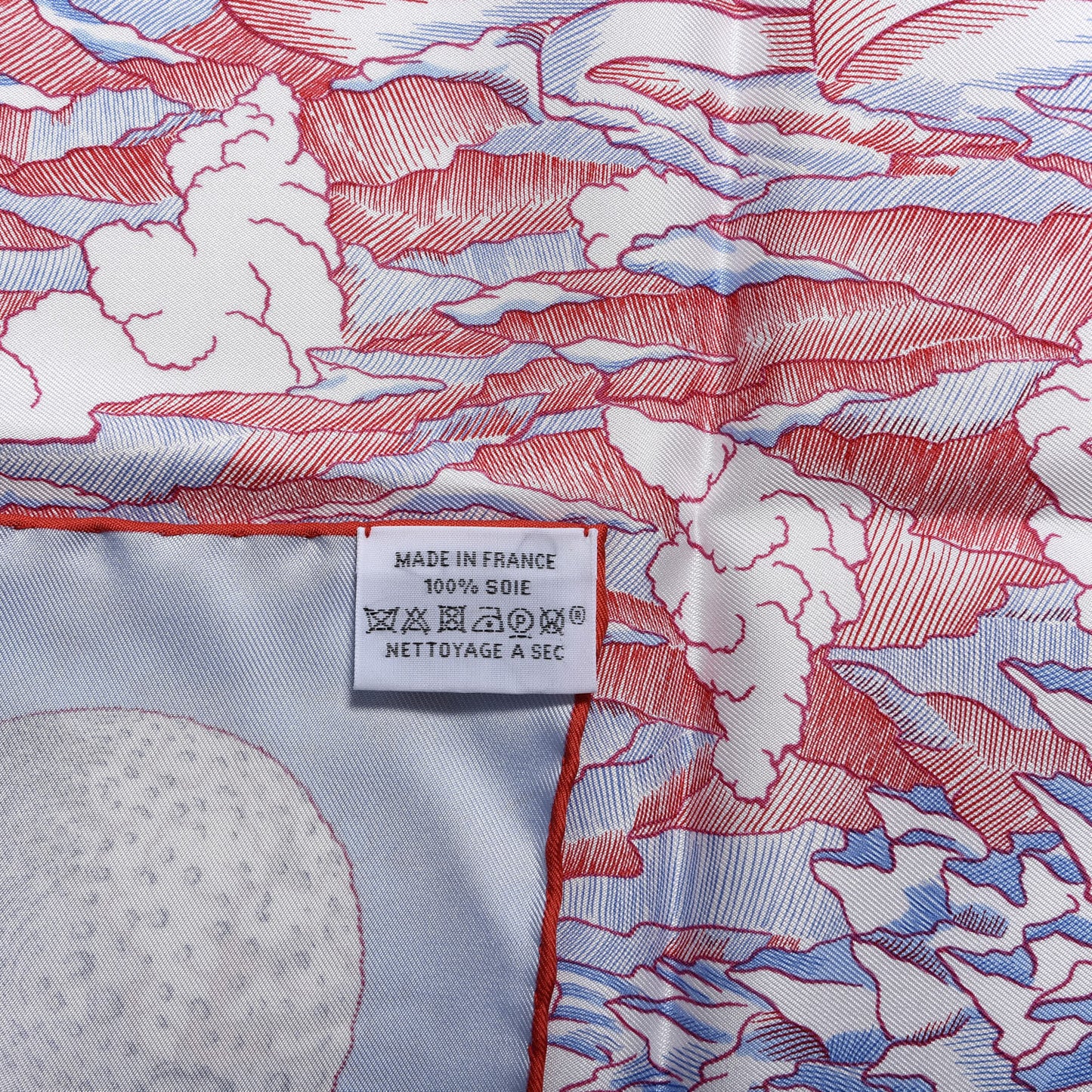 Silk Cosmographia Universalis Scarf 90 Ciel White Rouge