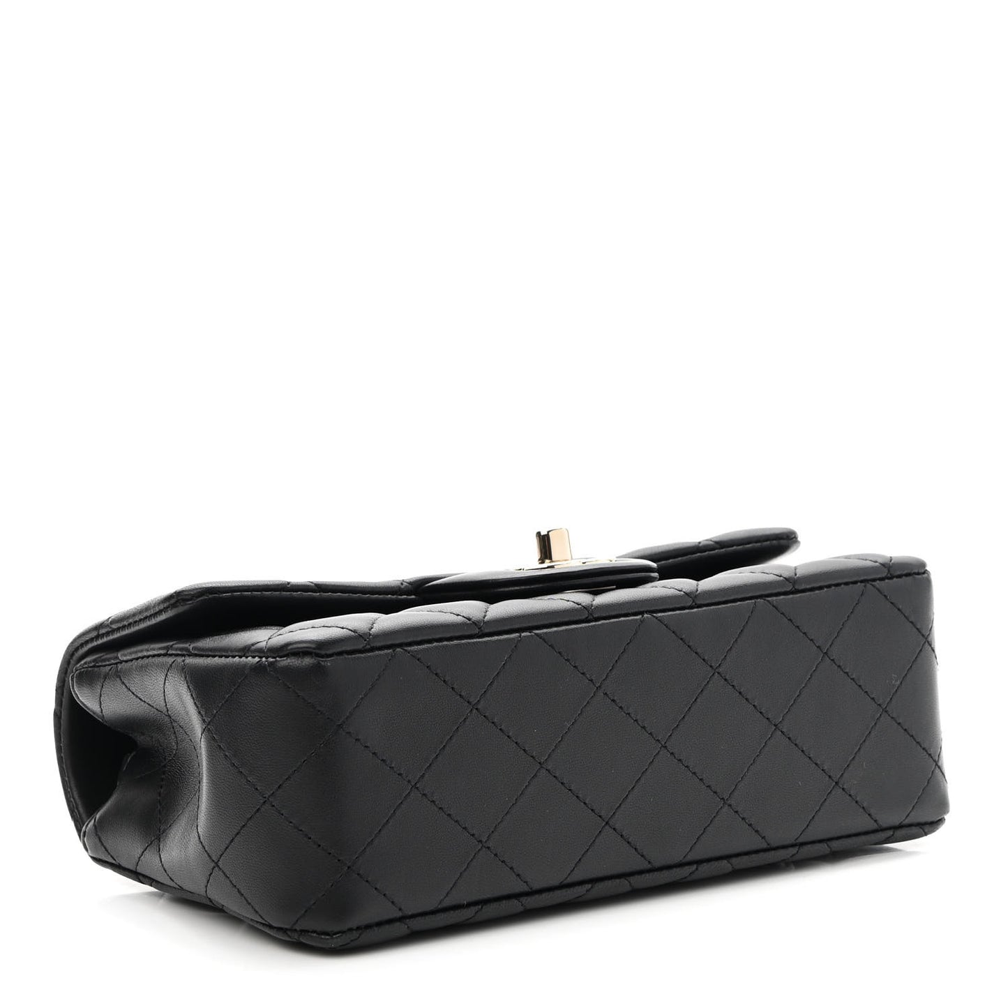 Lambskin Quilted Mini Rectangular Flap Black