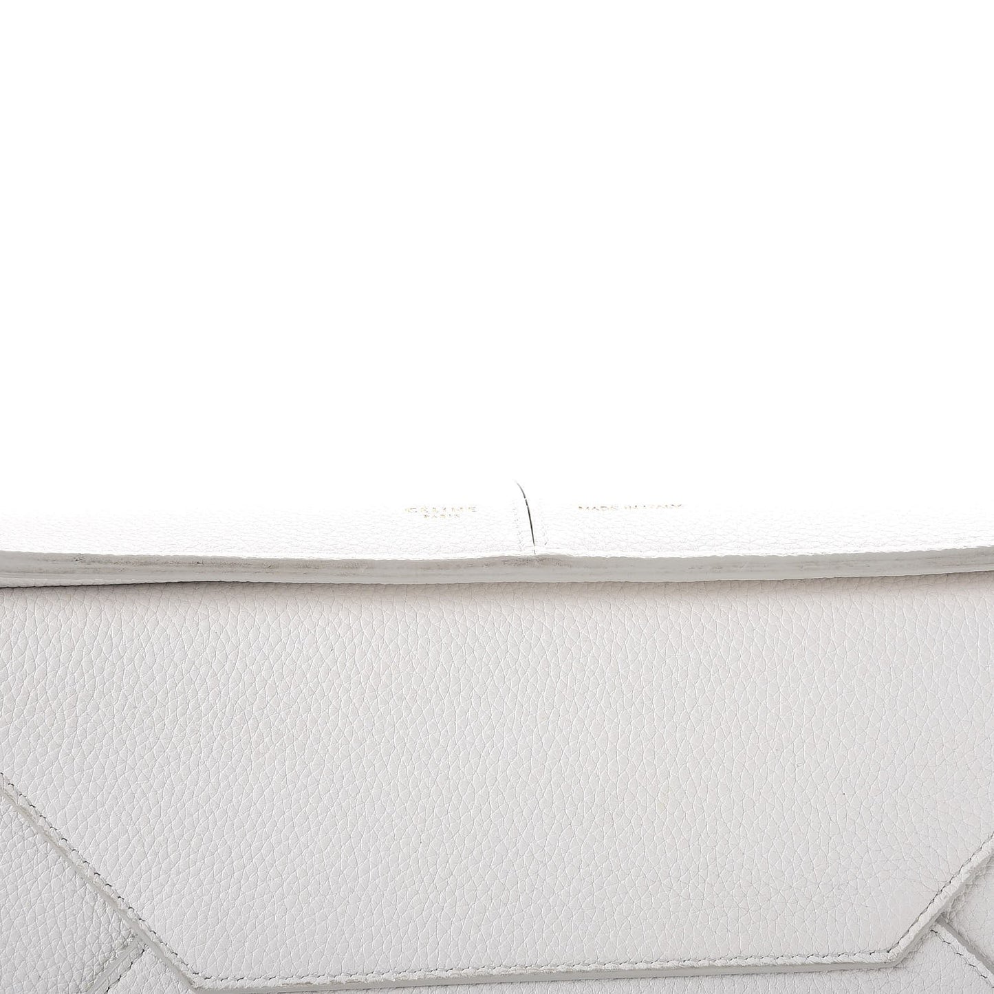 Baby Grained Calfskin Small Tri-Fold Bag White