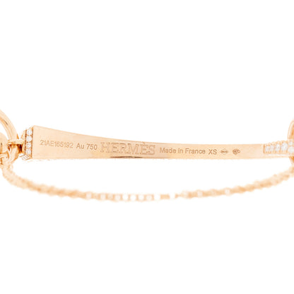 Hermes 18K Rose Gold Diamond Clou de Forge Bracelet XS 4 of 6