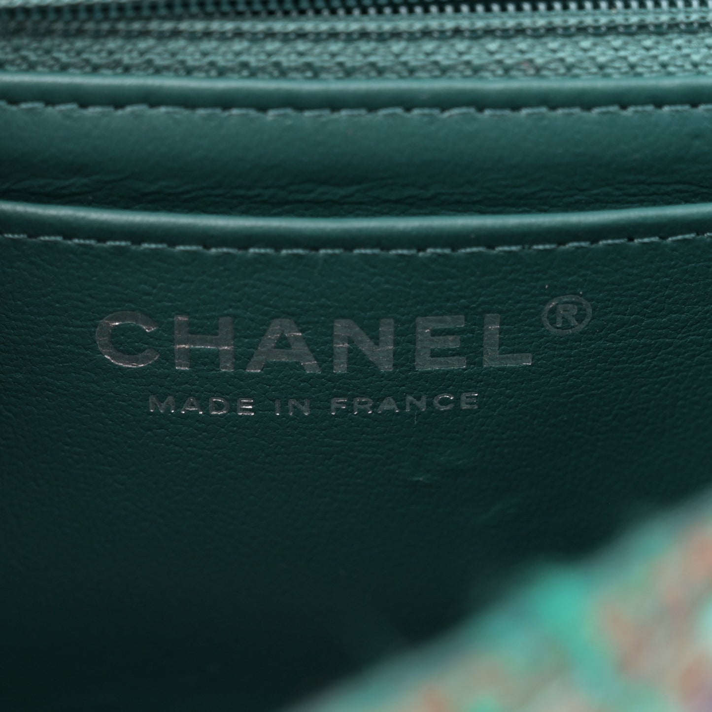 Tweed Quilted Mini Rectangular Flap Green