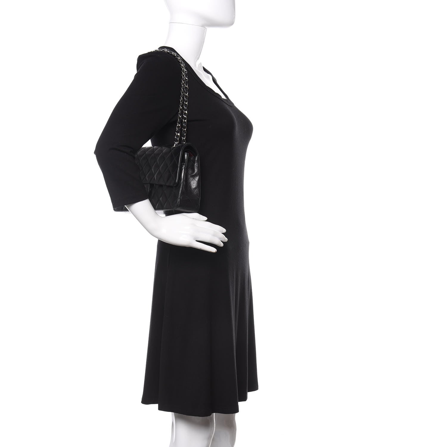 Chanel Lambskin Quilted Medium Double Flap Black 2 of 13