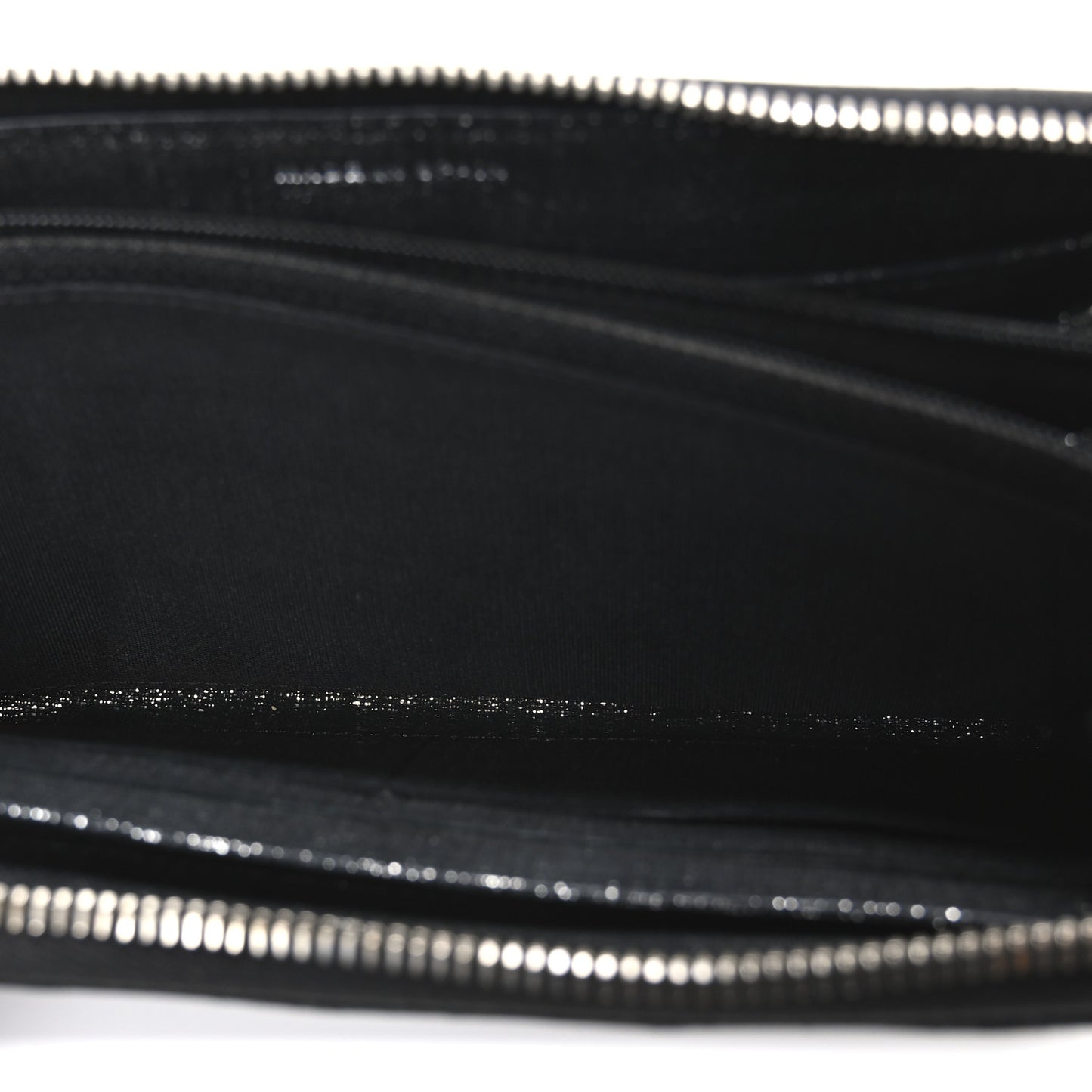 Iridescent Calfskin Quilted Zip Around Wallet Grey