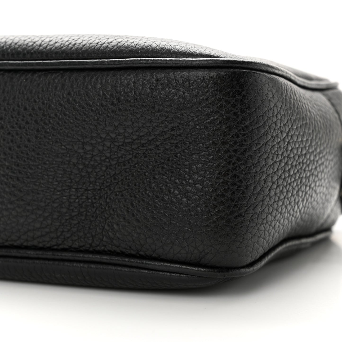 Pebbled Calfskin Small Soho Disco Bag Black