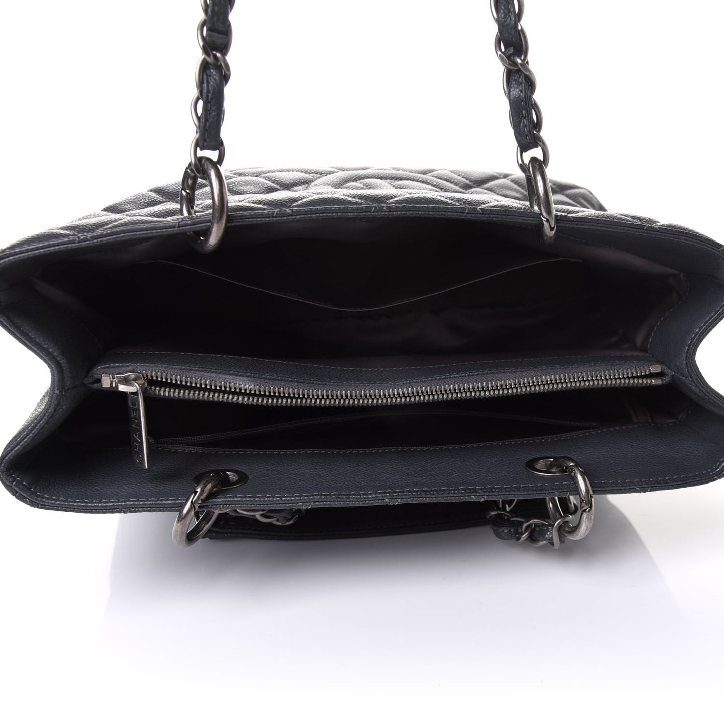 Caviar Quilted Grand Shopping Tote GST Grey