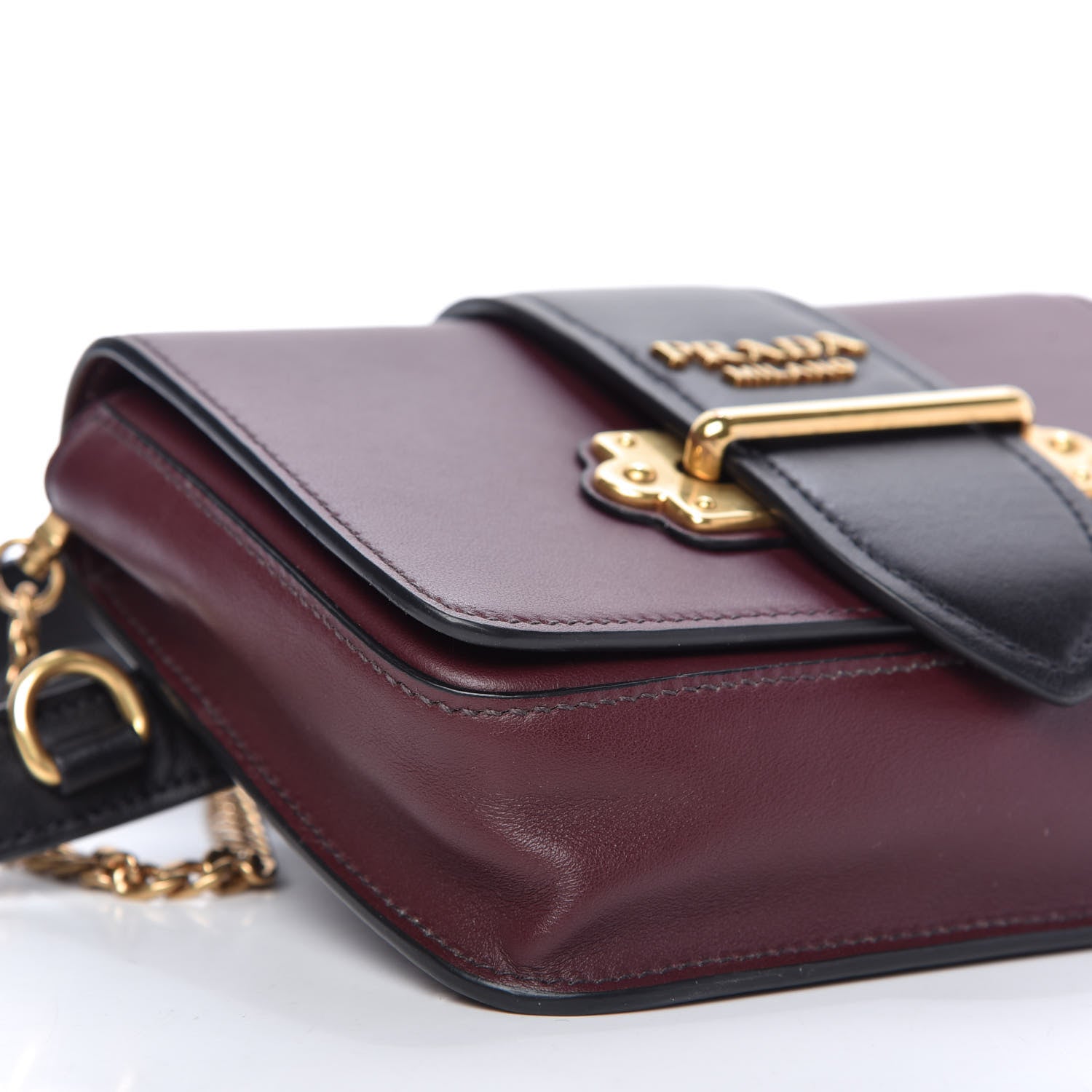 Prada City Calf Cahier Belt Bag Granato Black 7 of 11