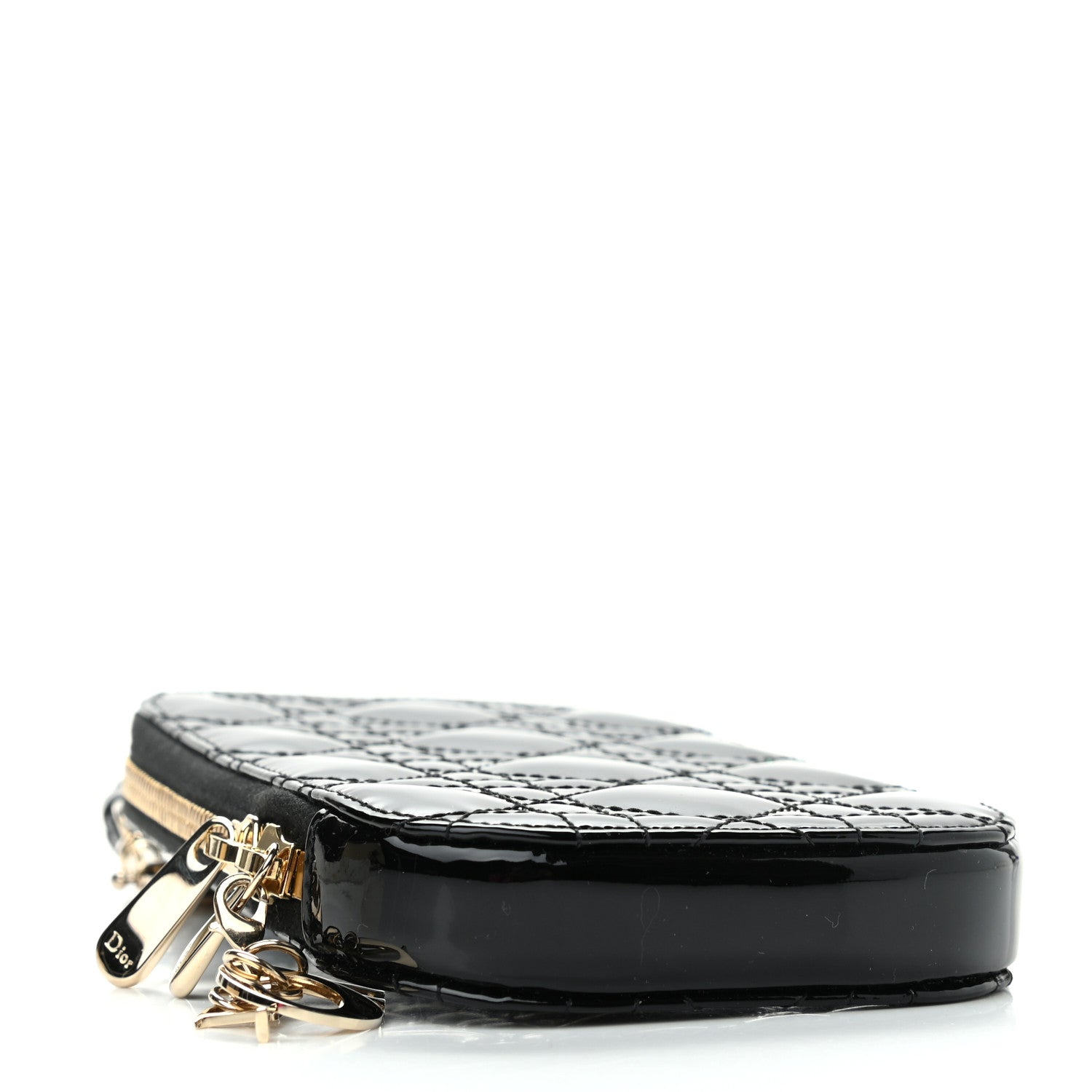 Christian Dior Patent Cannage Lady Dior Phone Holder Black 4 of 12
