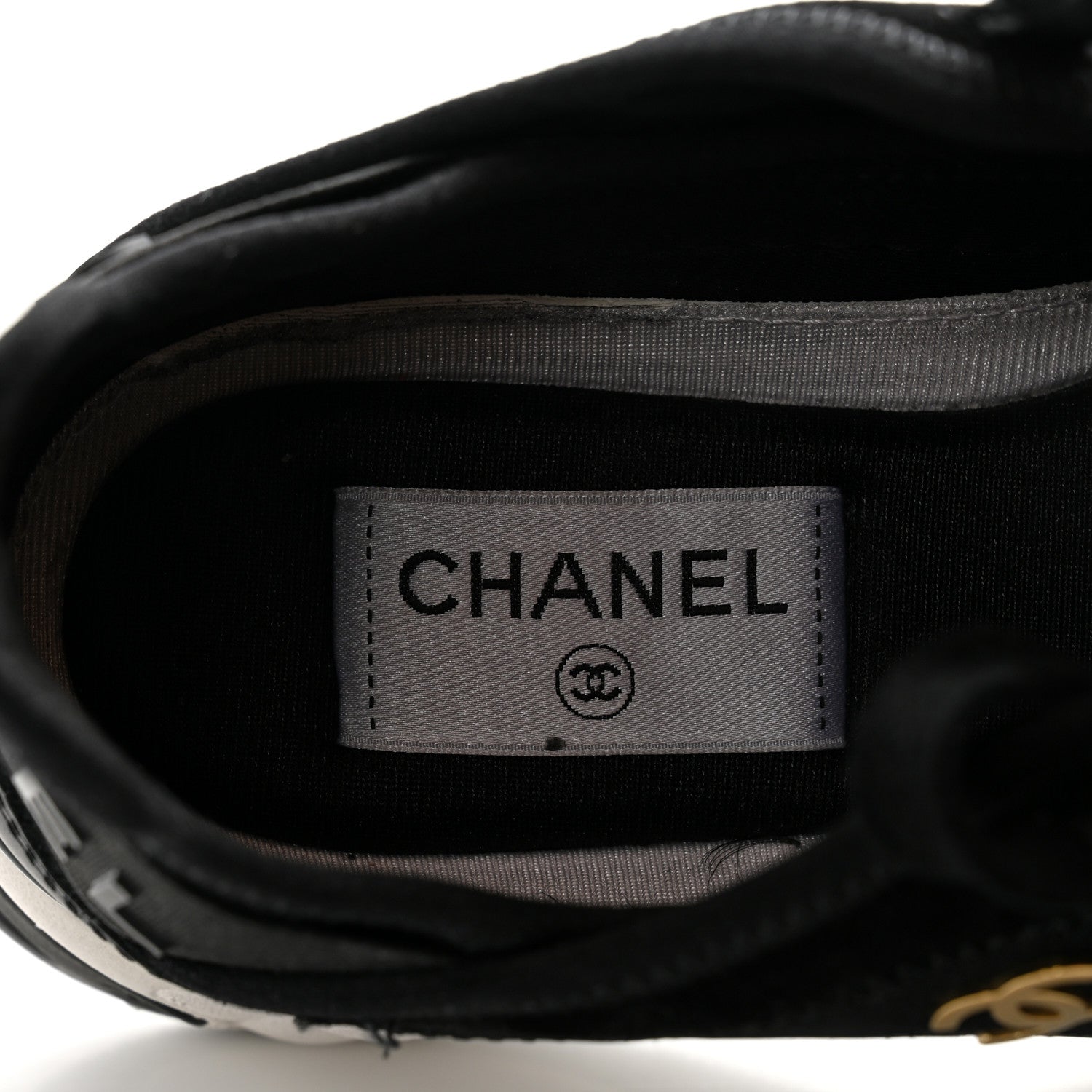 Chanel Velvet Calfskin Mixed Fibers CC Sneakers 37 Black 8 of 23