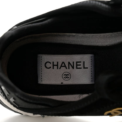 Chanel Velvet Calfskin Mixed Fibers CC Sneakers 37 Black 8 of 23