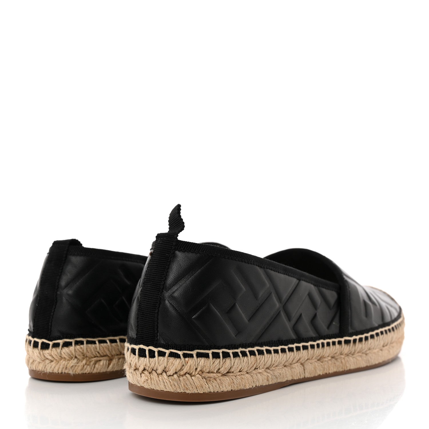 Fendi Nappa FF Embossed Espadrilles 41 Black 4 of 11