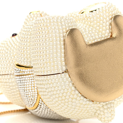Judith Leiber Pearl Crystal Sweetheart Bear Minaudiere Clutch White 8 of 10