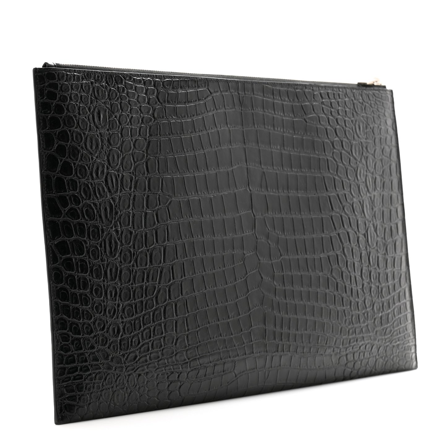 Calfskin Crocodile Embossed Document Holder Black