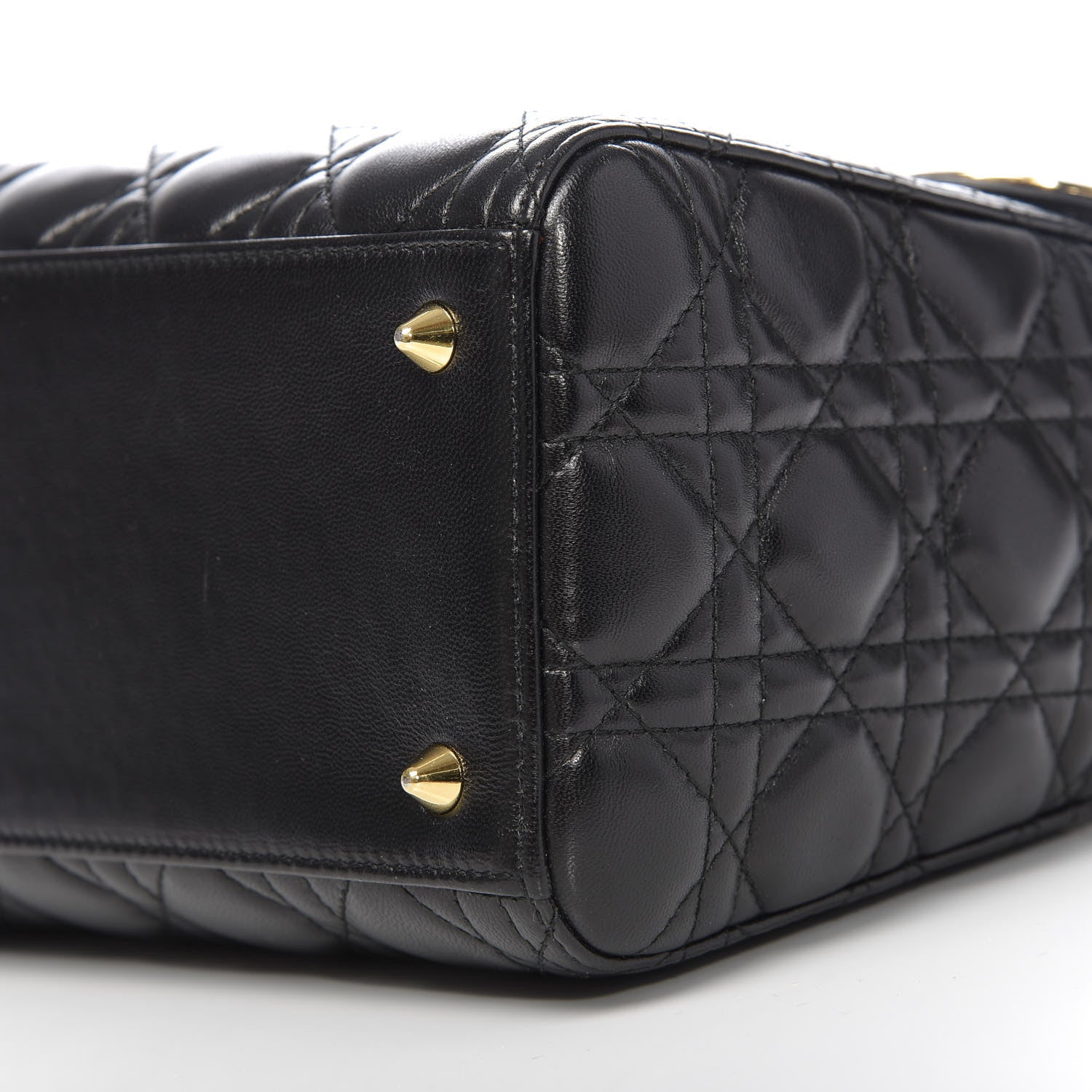 Christian Dior Lambskin Cannage Medium Lady Dior Black 12 of 13