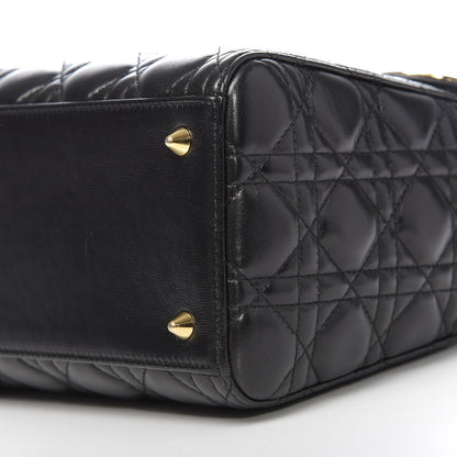 Christian Dior Lambskin Cannage Medium Lady Dior Black 12 of 13