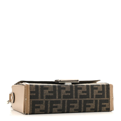 Fendi Recycled Fabric Jacquard Vitello King FF 1974 Baguette Soft Trunk Phone Pouch Tobacco Moro Sand 4 of 13