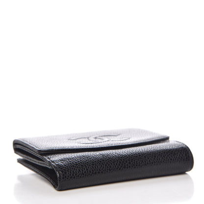Chanel Caviar Timeless CC Compact French Wallet Black 4 of 11