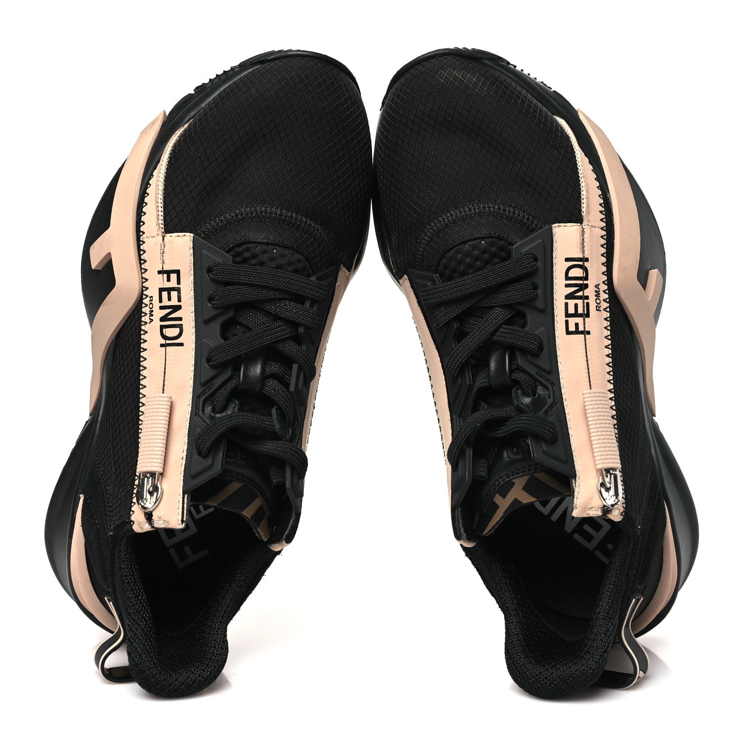 Fendi Nylon Suede Lycra Fendi Flow Low Top Sneakers 36 Black 2 of 9