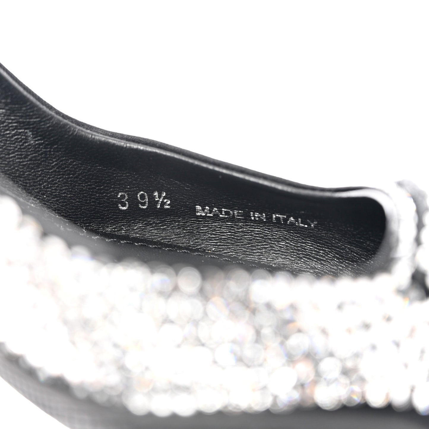 Satin Crystal Logo 45mm Slingback Pumps 39.5 Cristal