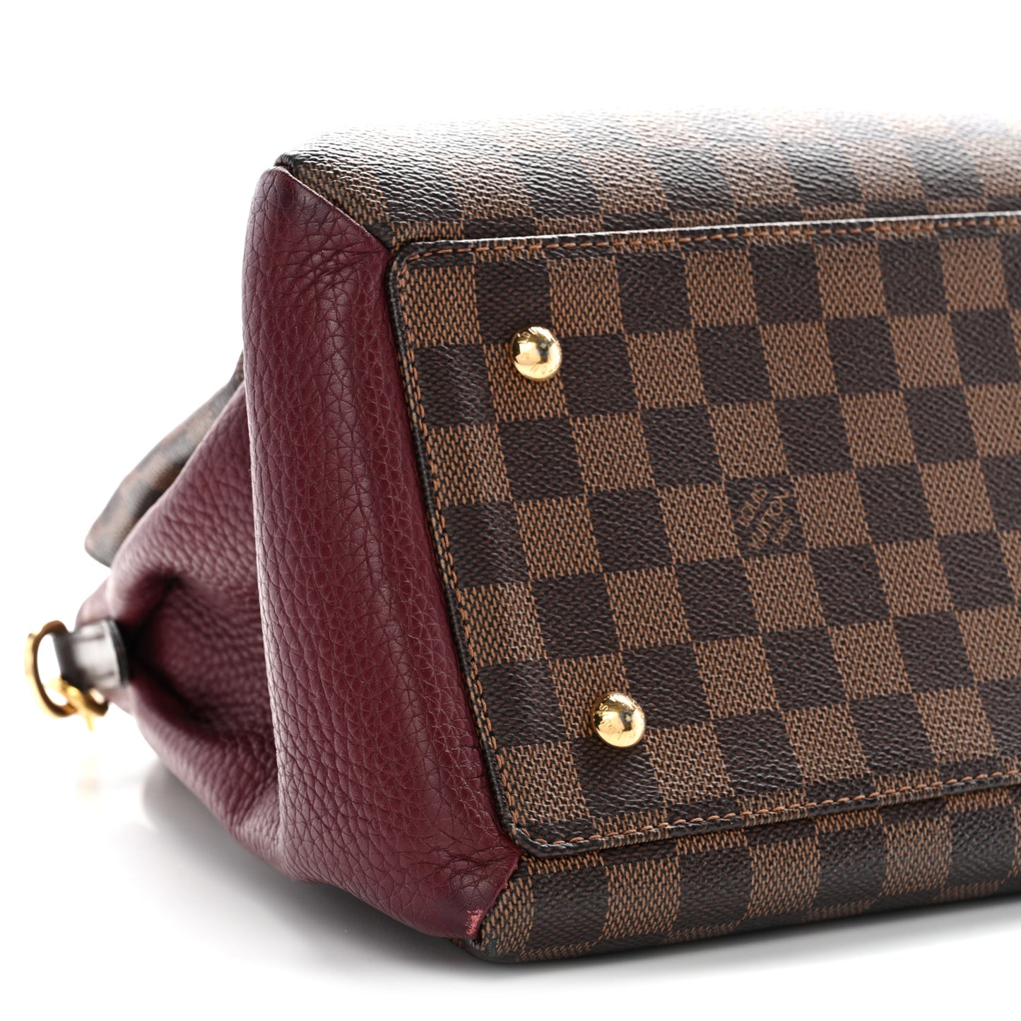 Cuir Taurillon Damier Ebene Normandy Bordeaux