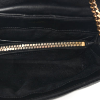 Saint Laurent Calfskin Y Quilted Monogram Small Loulou Chain Satchel Black 5 of 13