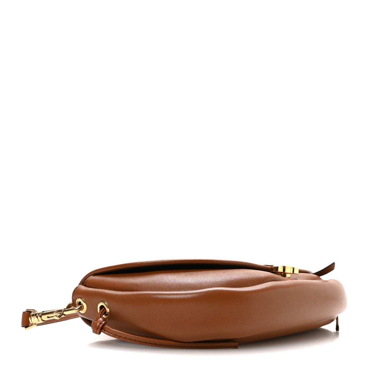 Celine Shiny Lambskin Soft Triomphe Little Half Moon Bag Soft Tan 4 of 11