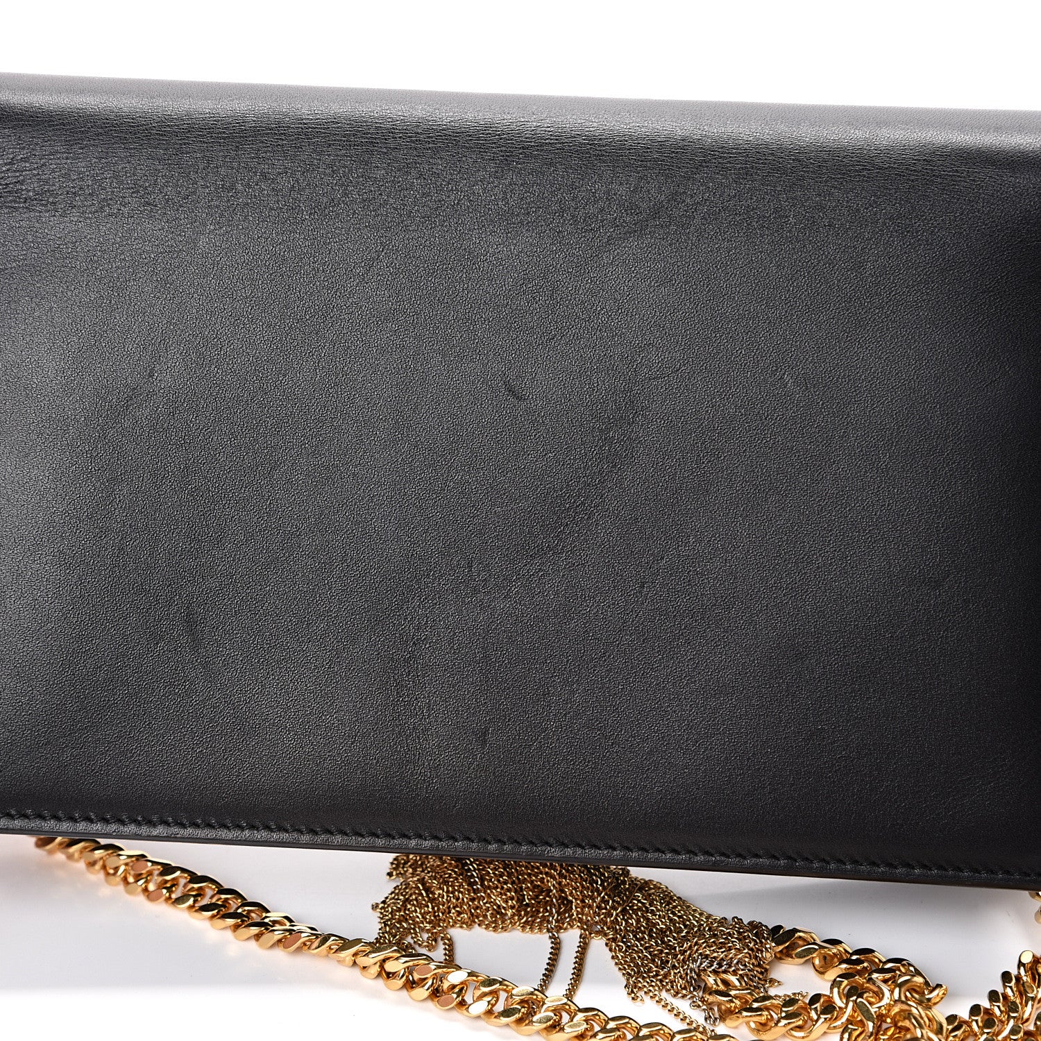 Saint Laurent Smooth Calfskin Classic Monogram Kate Tassel Chain Wallet Black 14 of 16