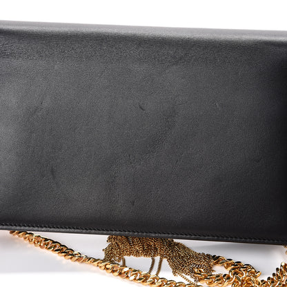 Saint Laurent Smooth Calfskin Classic Monogram Kate Tassel Chain Wallet Black 14 of 16