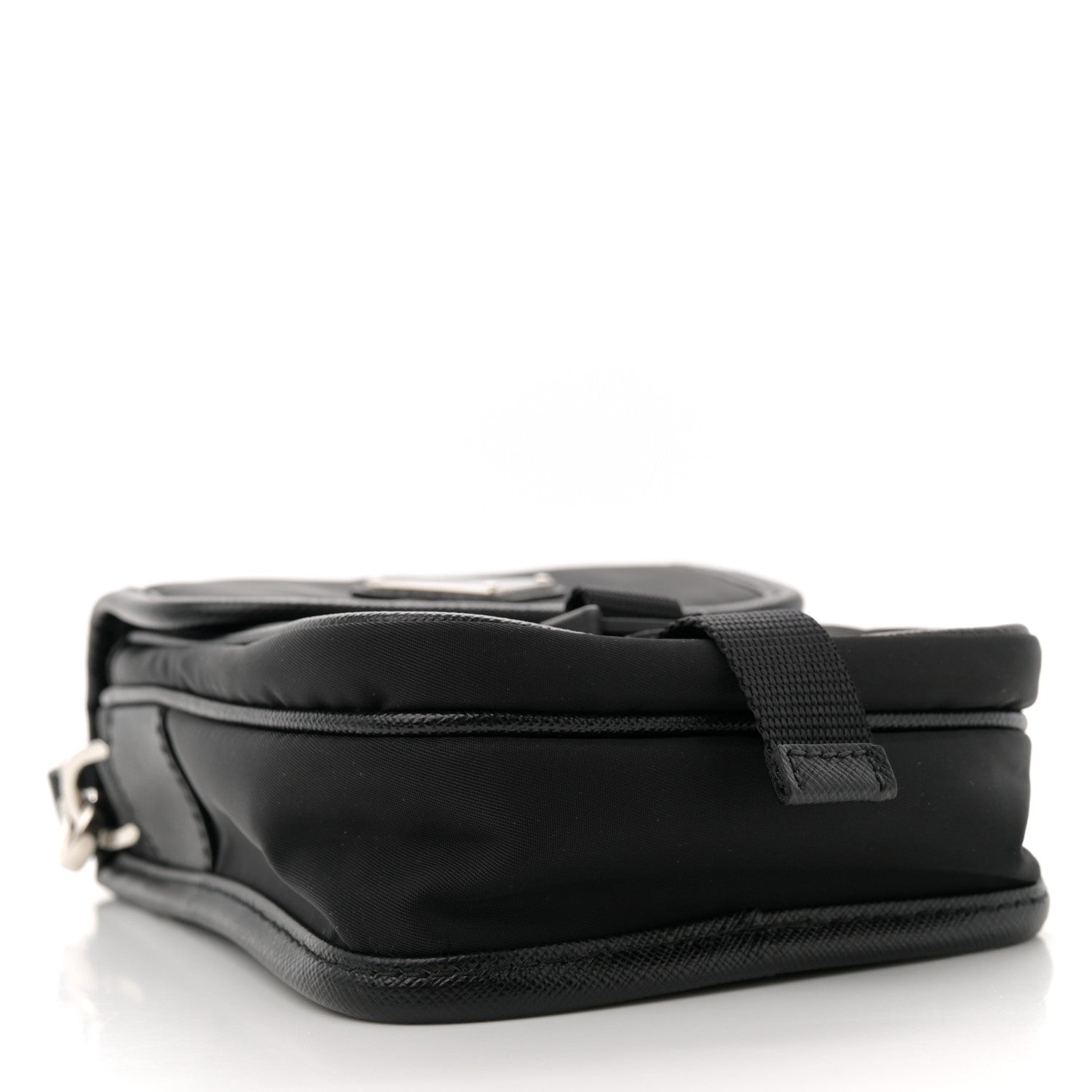 Prada Re-Nylon Saffiano Mini Pocket Single Snap Buckle Messenger Bag Black 4 of 10