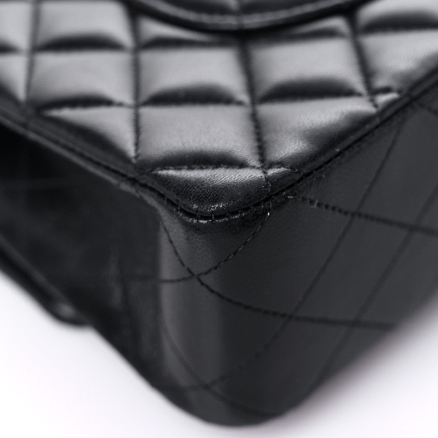 Chanel Lambskin Quilted Medium Double Flap Black 10 of 16