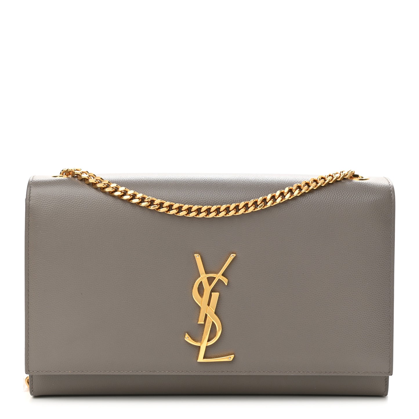 Grain De Poudre Medium Classic Monogram Kate Satchel Earth Grey