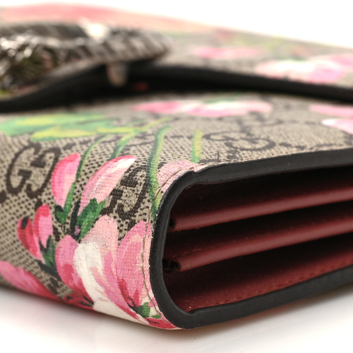 Gucci GG Supreme Monogram Blooms Mini Dionysus Chain Wallet Beige Multicolor Dry Rose 8 of 8