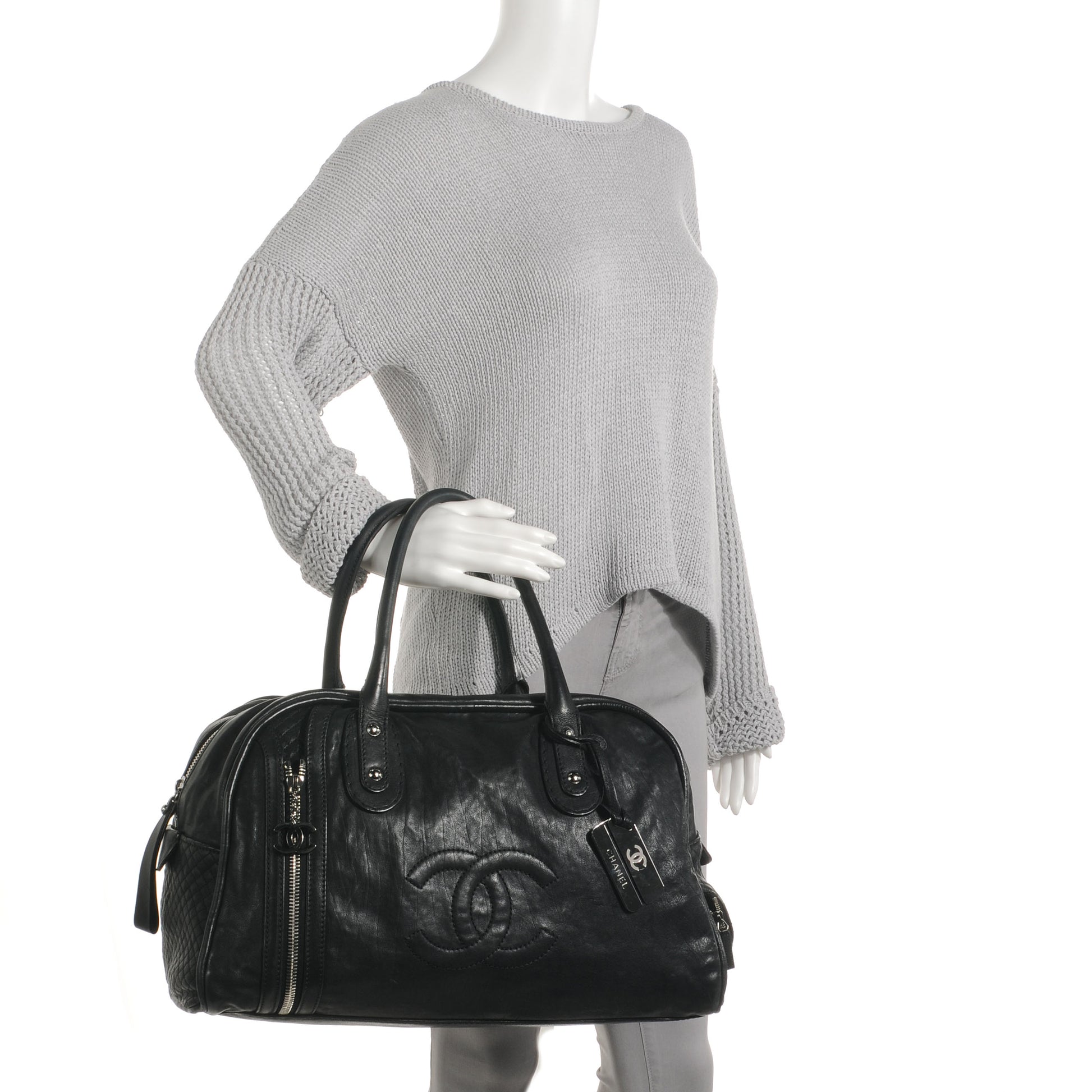 Chanel Calfskin Large Bowler Black 2 of 7