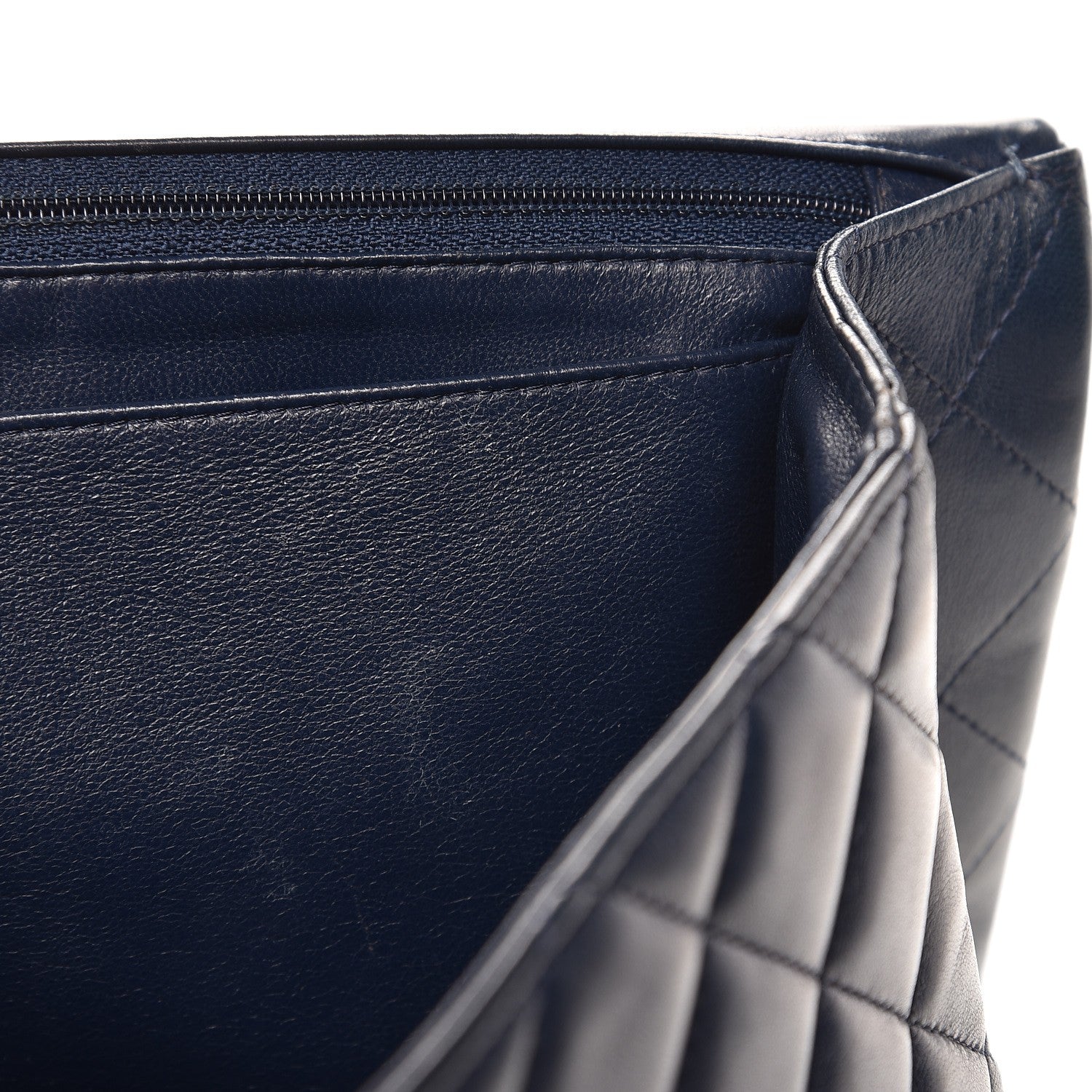 Chanel Lambskin Quilted Maxi Single Flap Navy 12 of 16