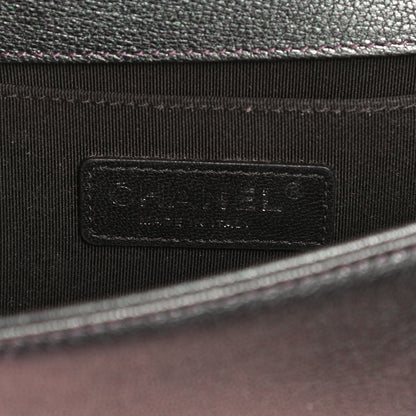 Chanel Iridescent Goatskin Quilted Small Boy Flap Purple 6 of 13