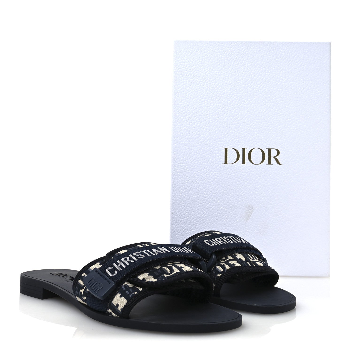 Christian Dior Nylon Oblique Dio(r)evolution Slide Sandals 41 Deep Blue 9 of 9