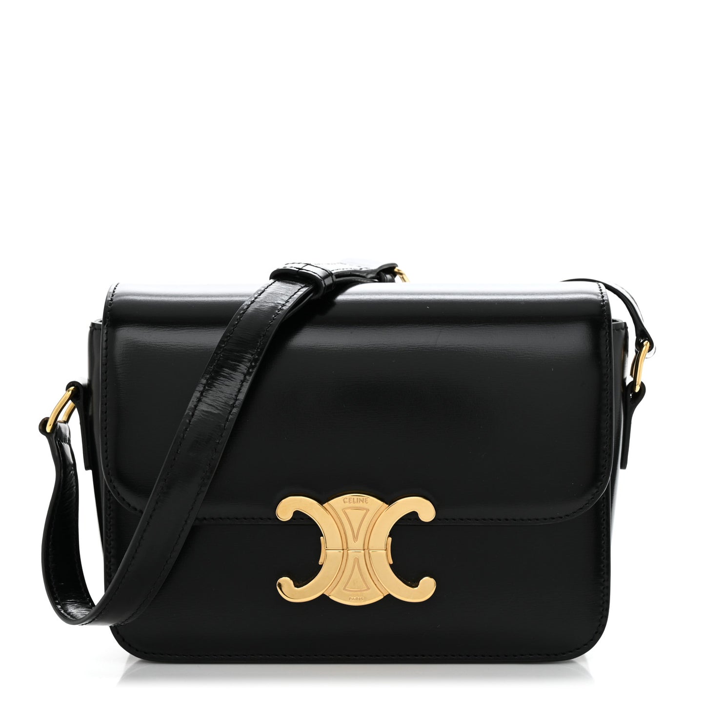 Shiny Calfskin Small Triomphe Black