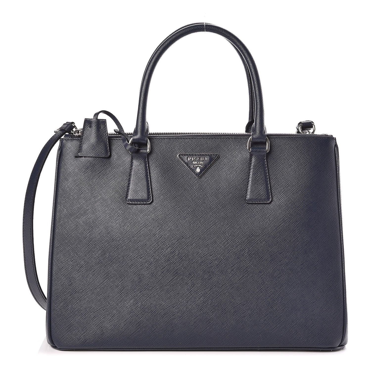 Prada Saffiano Medium Galleria Double Zip Tote Baltico 1 of 9
