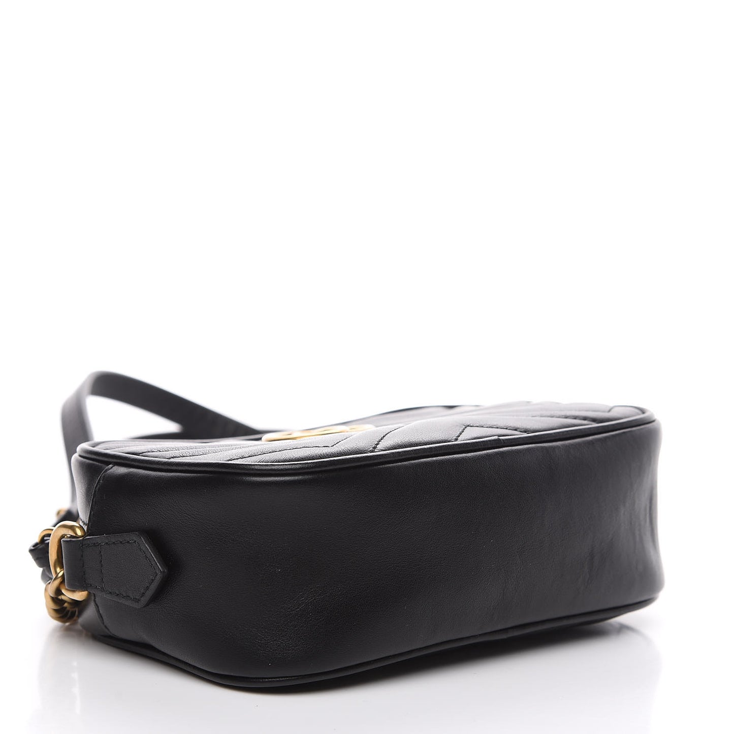Calfskin Matelasse Mini GG Marmont Chain Shoulder Bag Black