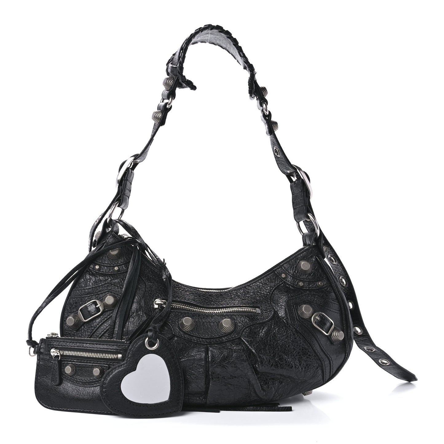 Agneau Arena Small Le Cagole Shoulder Bag Black