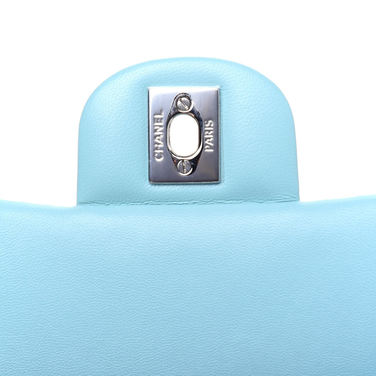 Chanel Lambskin Quilted Mini Rectangular Flap Neon Blue 8 of 12