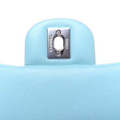 Chanel Lambskin Quilted Mini Rectangular Flap Neon Blue 8 of 12