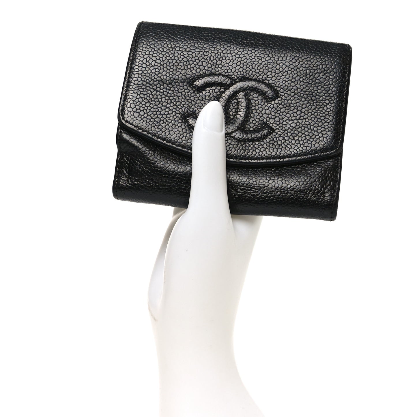Caviar Timeless CC Compact French Wallet Black