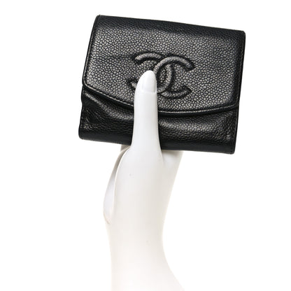 Chanel Caviar Timeless CC Compact French Wallet Black 2 of 9