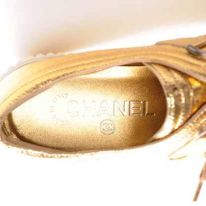 Chanel Lame Creeper Sneakers 38 Gold 7 of 9