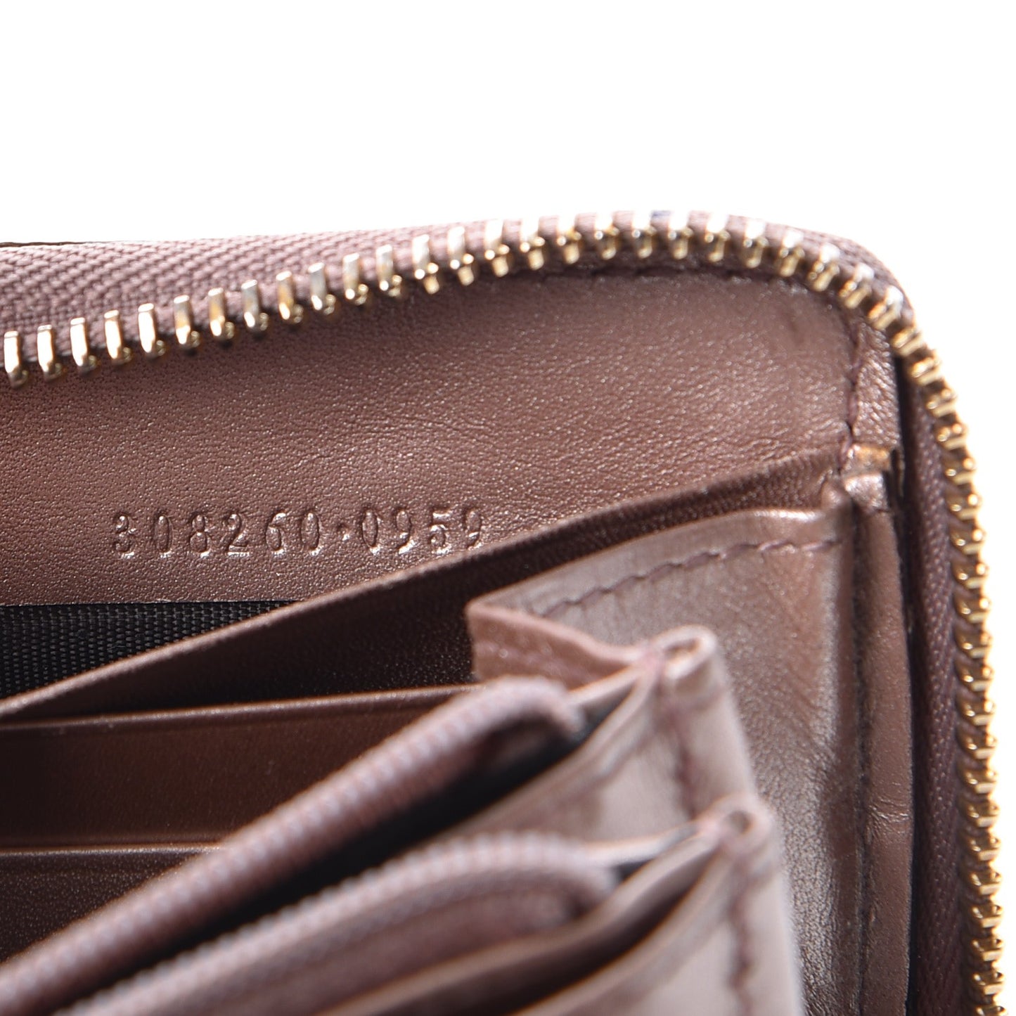 Metallic Microguccissima Zip Around Heart Wallet Pink